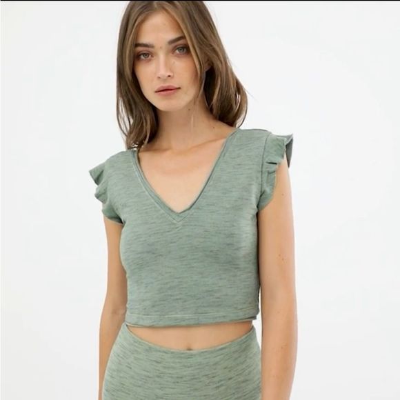 Free People Movement Jesse frill crop top - Picture 1 of 9